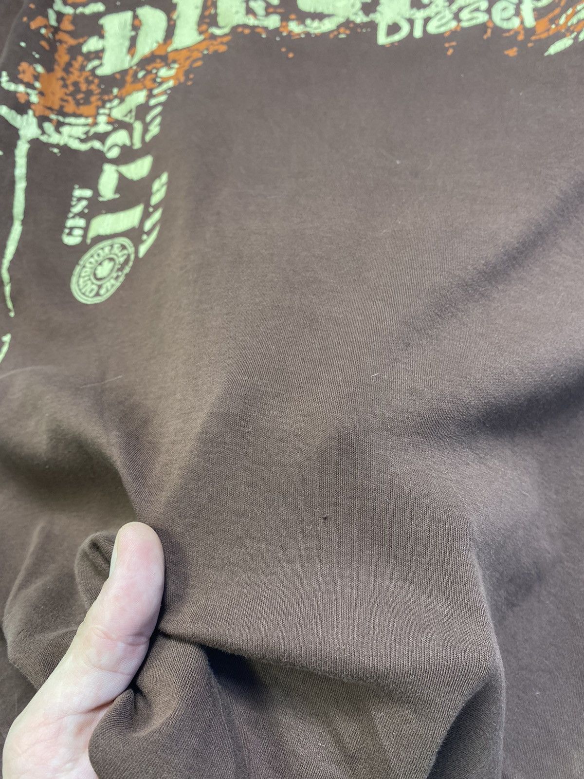 Diesel × Vintage Diesel Big Logo Print Brown Hype T-Shirt Y2K Vintage Size US S / EU 44-46 / 1 - 5 Thumbnail