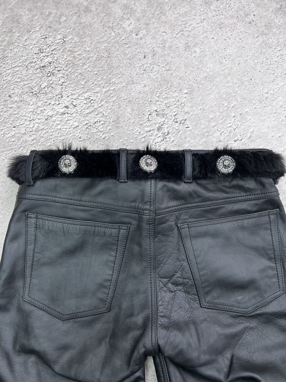 Le Grande Bleu (L.G.B.) × Vintage Vintage Leather Hairy Fur Belt Y2K Cowboys Style Size ONE SIZE - 10 Thumbnail