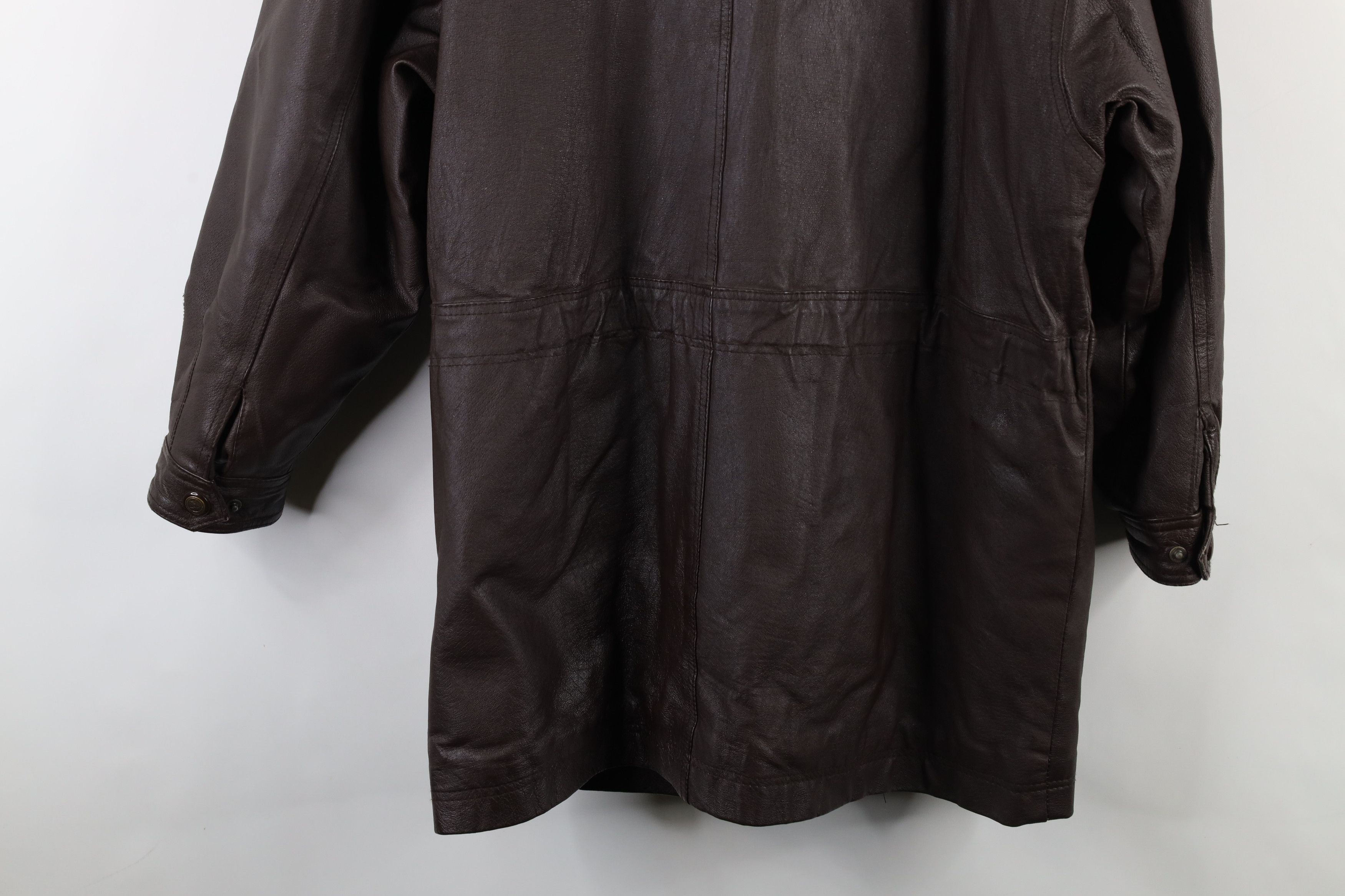 Vintage Vintage 90s Streetwear Leather Hooded Chore Barn Jacket Size US M / EU 48-50 / 2 - 17 Thumbnail