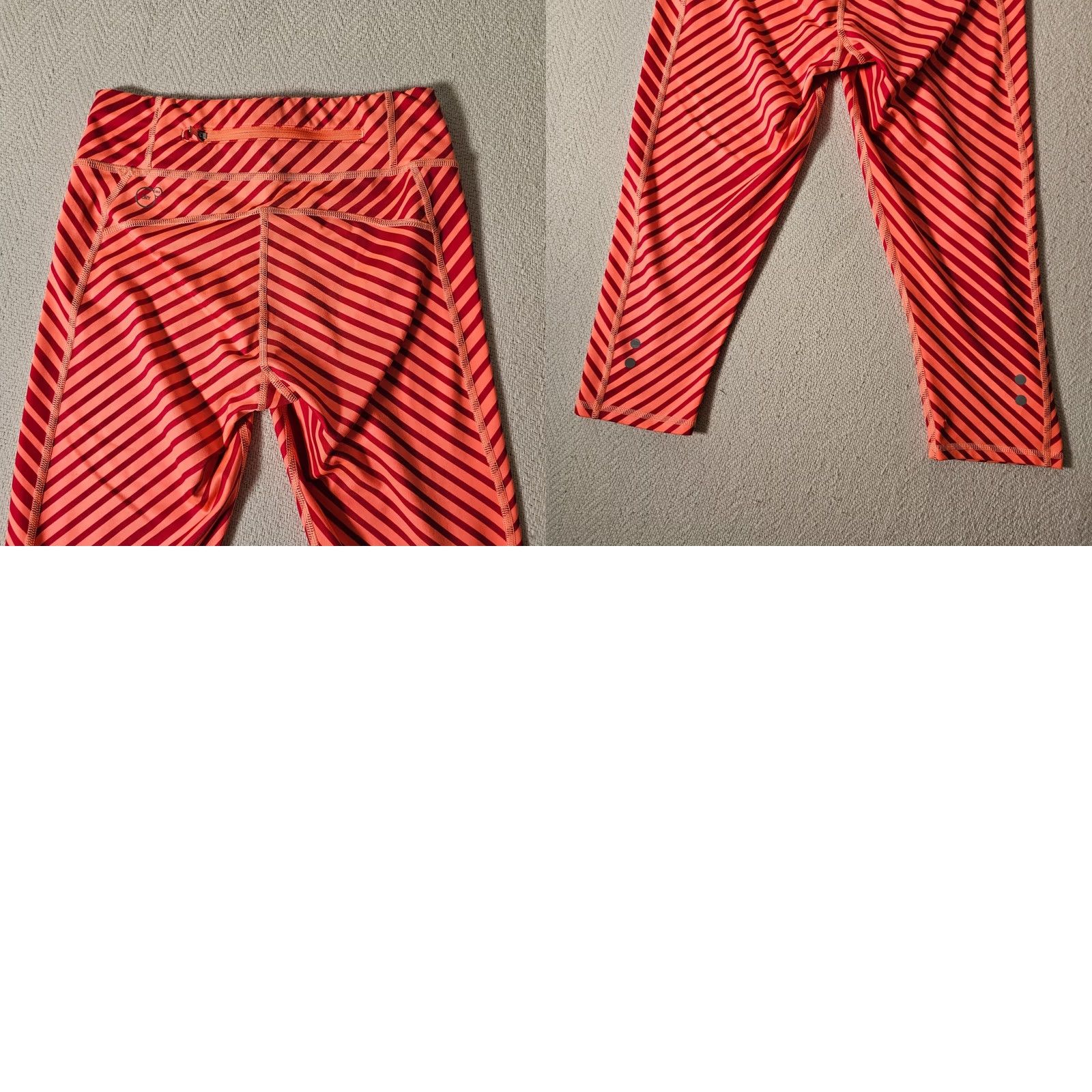 Puma PUMA Fitness Pants Women's Pink Striped Cropped Athletic Bottoms XS Hosiery & Sportswear Pants Size 26" / US 2 / IT 38 - 8 Thumbnail