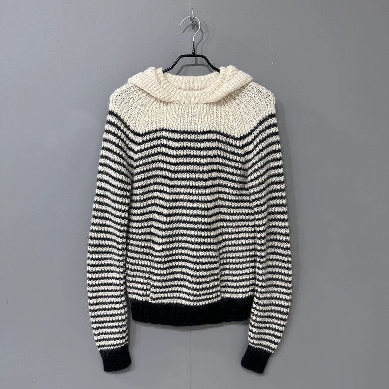 Yves Saint Laurent Striped Hooded Knit Sweater-2508 Size US S / EU 44-46 / 1 - 1 Thumbnail