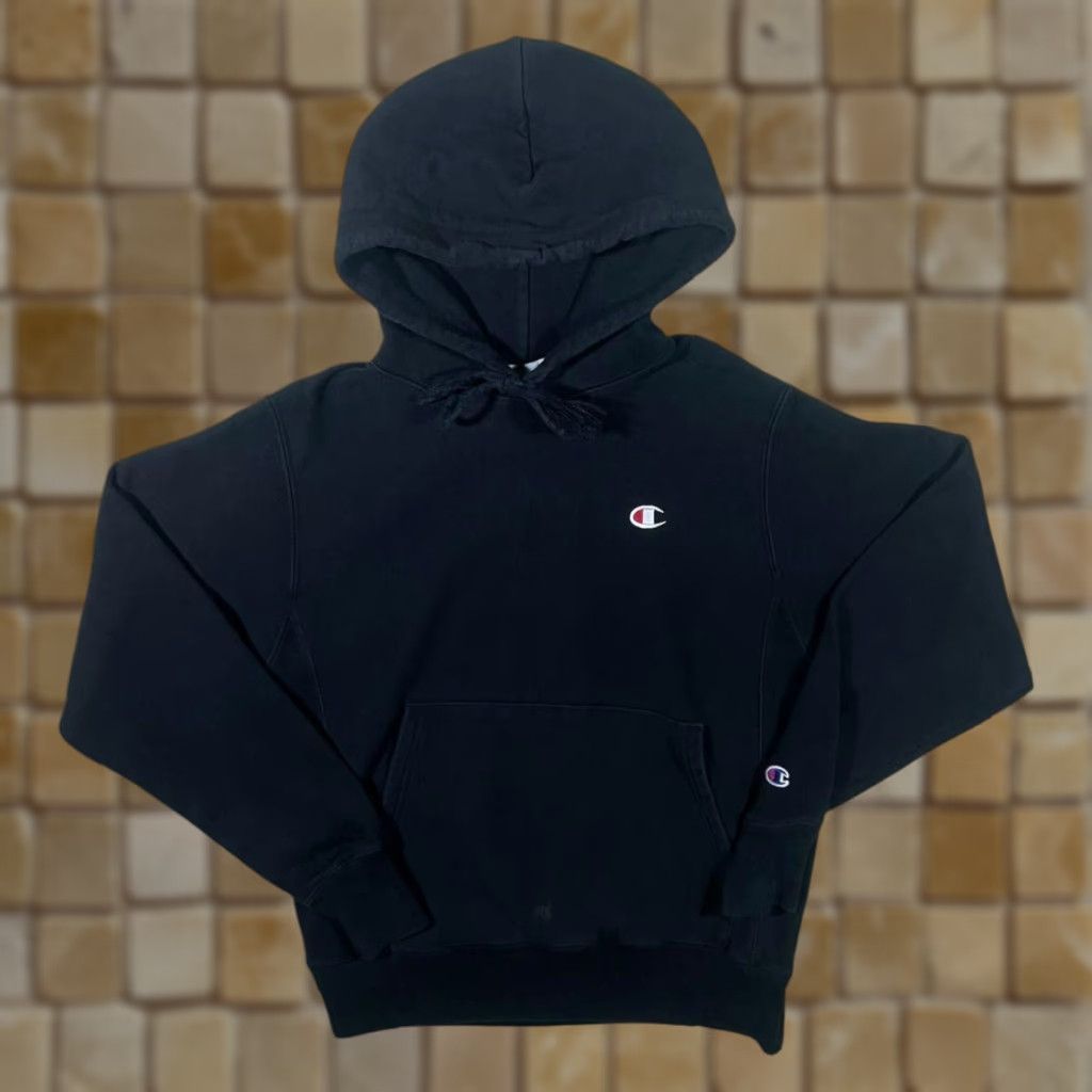 Champion Champion Reverse Weave Classic Black Mini Logo Pullover Hoodie, Small, Men, Hoodie, Black, Regular, Logo, 90s Classic Theme Size US S / EU 44-46 / 1 - 1 Thumbnail