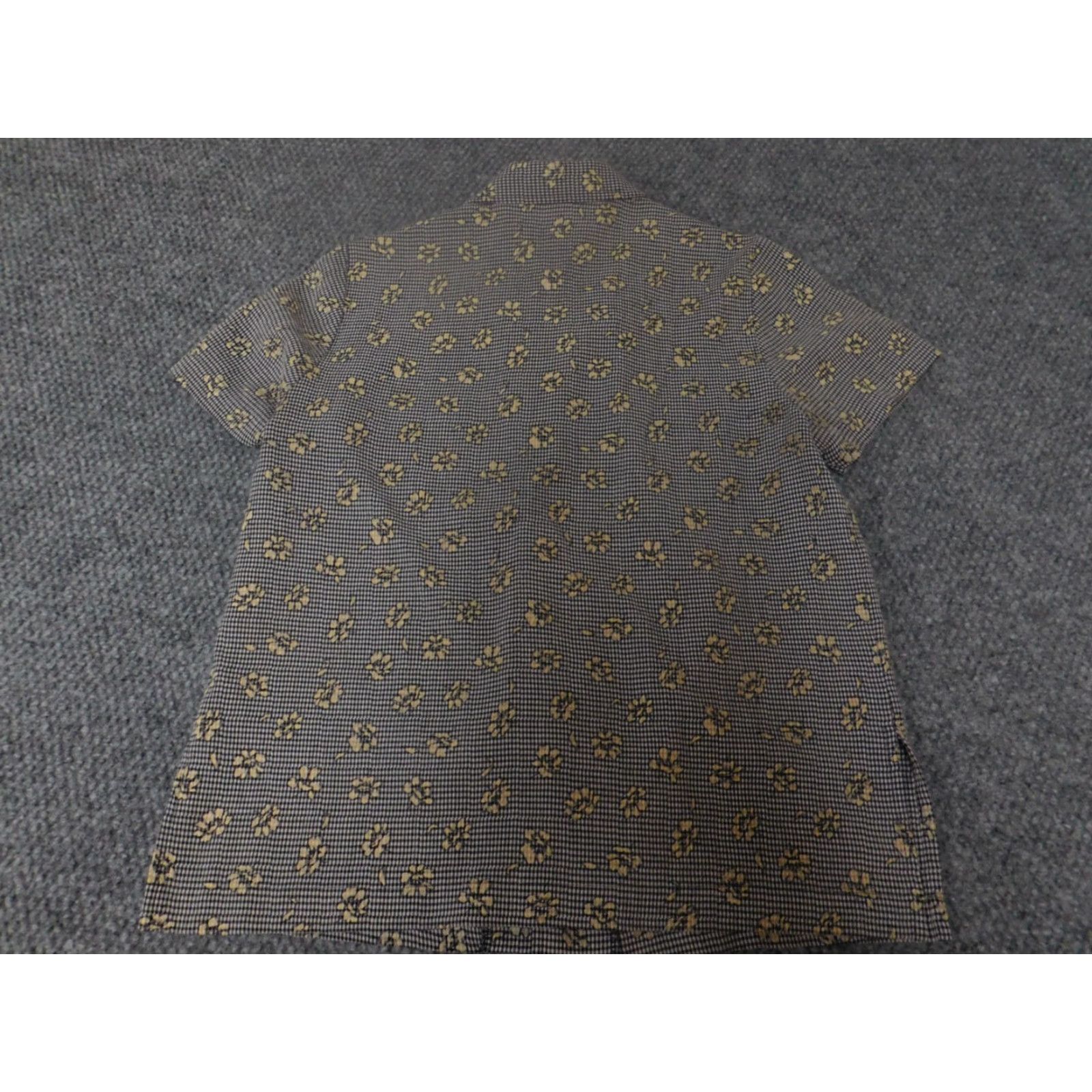 Vintage Sag Harbor Blouse Womens PXS Petites Gray Floral Button Down Cap Sleeve Crew Neck Ruffle Casual Classic - Pets? Size XS / US 0-2 / IT 36-38 - 7 Thumbnail