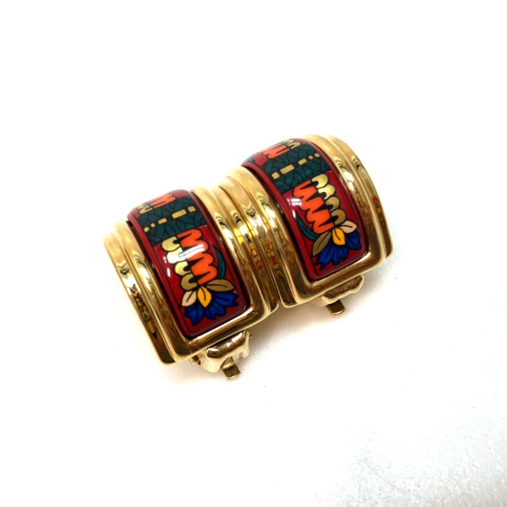 Hermes Hermes Accessories Earrings Red RedBased Gold Size ONE SIZE - 1 Thumbnail