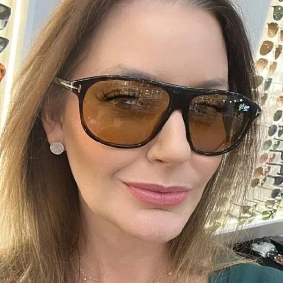 Tom Ford Tom Ford FT1027 52E Prescott Sunglasses Havana Square Frame Size ONE SIZE - 4 Thumbnail