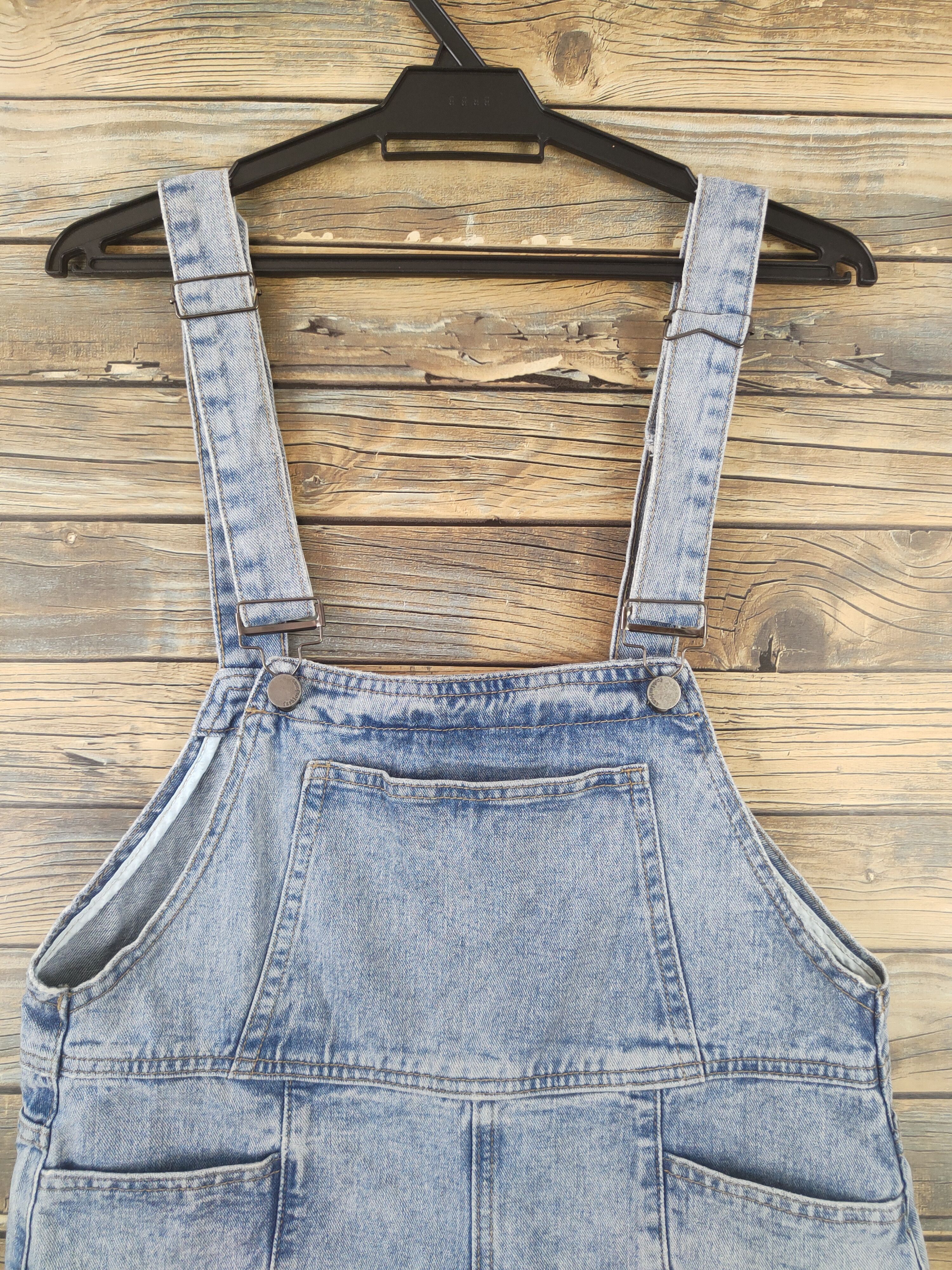 Japanese Brand × Vintage Vintage Japanese Brand Blue Denim Shortall Jumpsuits Size 34" / US 12 / IT 48 - 2 Thumbnail