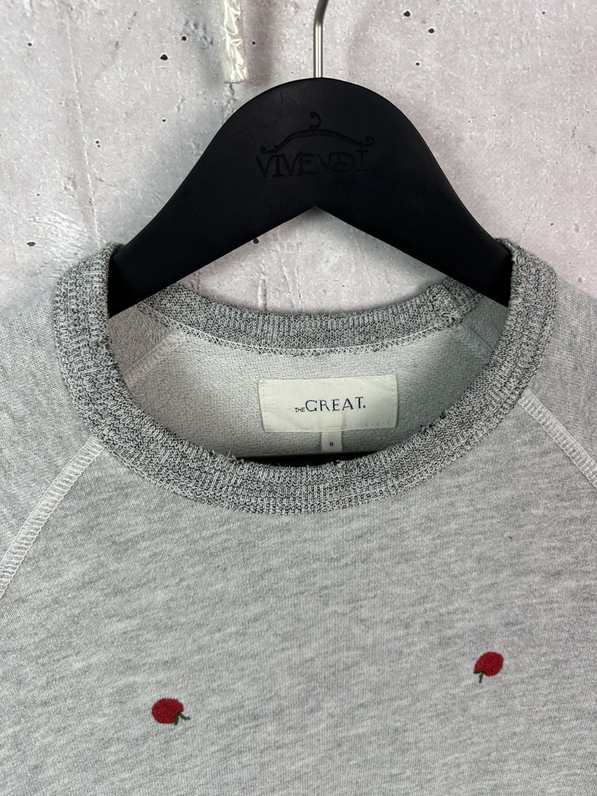 THE GREAT The Great Made in USA Apple Collage Crew Neck Grey Sweater Size M / US 6-8 / IT 42-44 - 3 Thumbnail