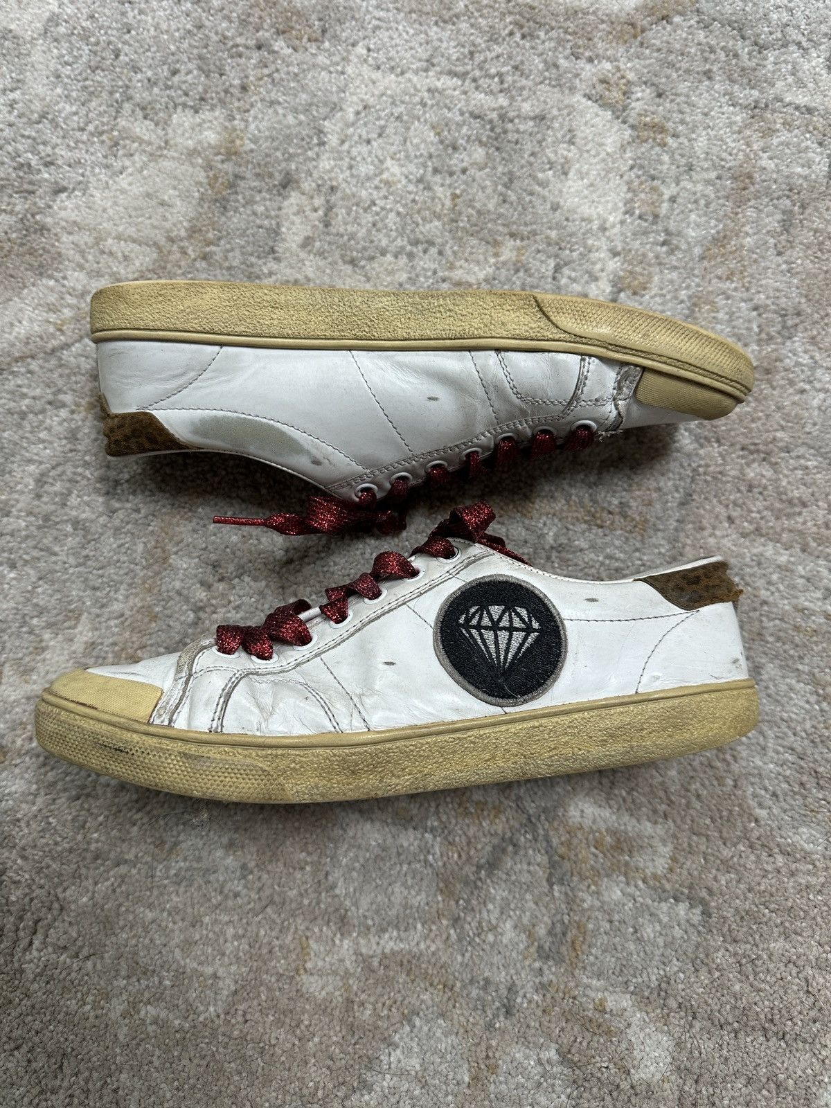 Saint Laurent Paris Saint Laurent Paris Glitter Diamond Patch Low Top Sneakers Size US 8 / IT 38 - 2 Thumbnail