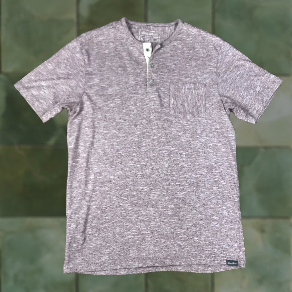 Eddie Bauer Eddie Bauer Henley Shirt Mens Small Red Front Pocket Outdoor T-Shirt Heathered Knit 100% Cotton Regular Short Sleeve Size US S / EU 44-46 / 1 - 1 Thumbnail