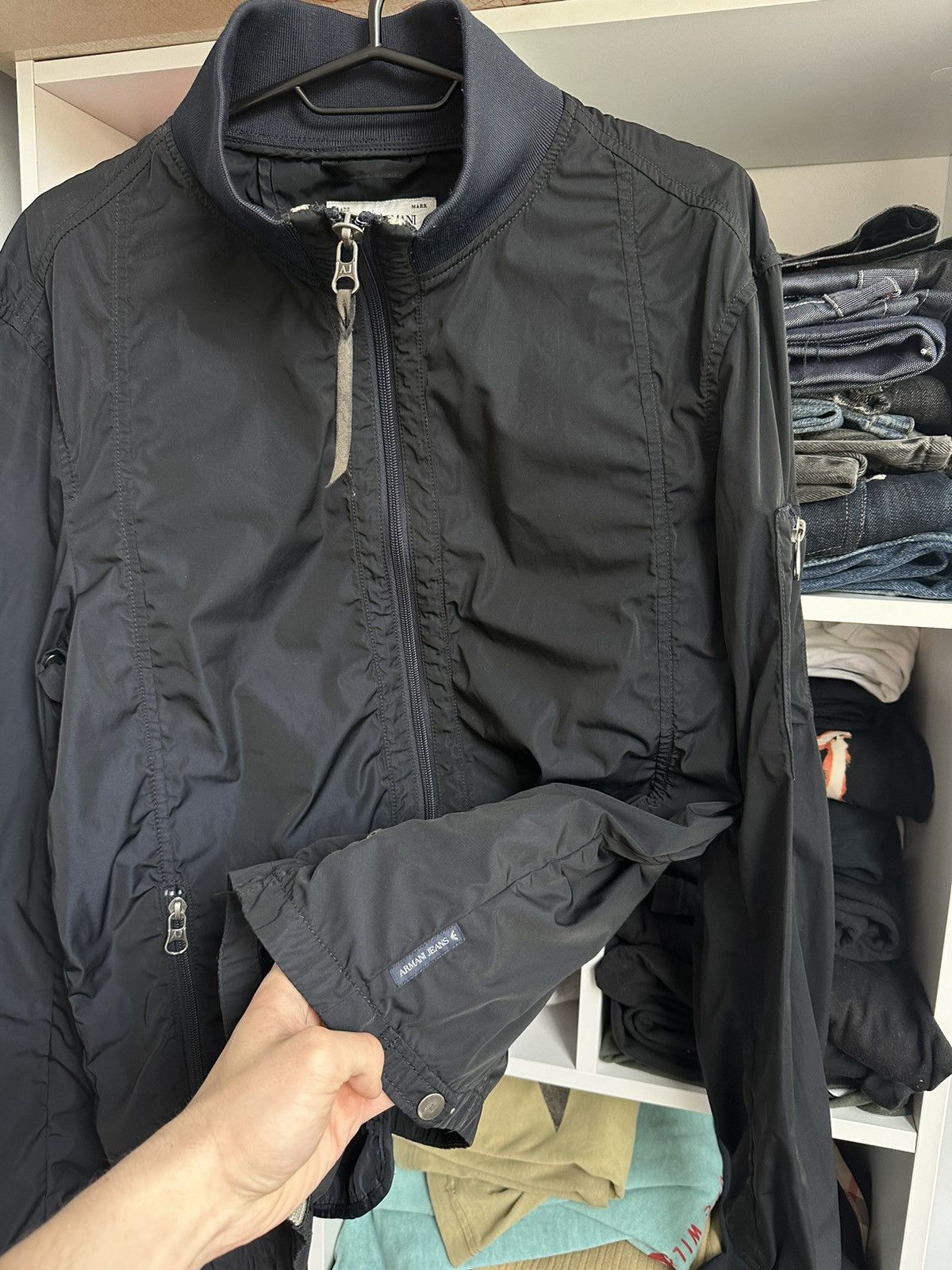 Armani 🔥VINTAGE ARMANI JEANS NYLON BOMBER JACKET🔥 Size US L / EU 52-54 / 3 - 6 Thumbnail