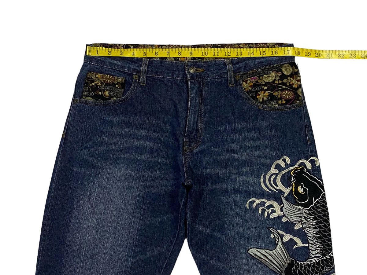 Japanese Brand Japanese Brand Memory Special Koi Fish Embroidery Jeans Size US 34 / EU 50 - 4 Thumbnail