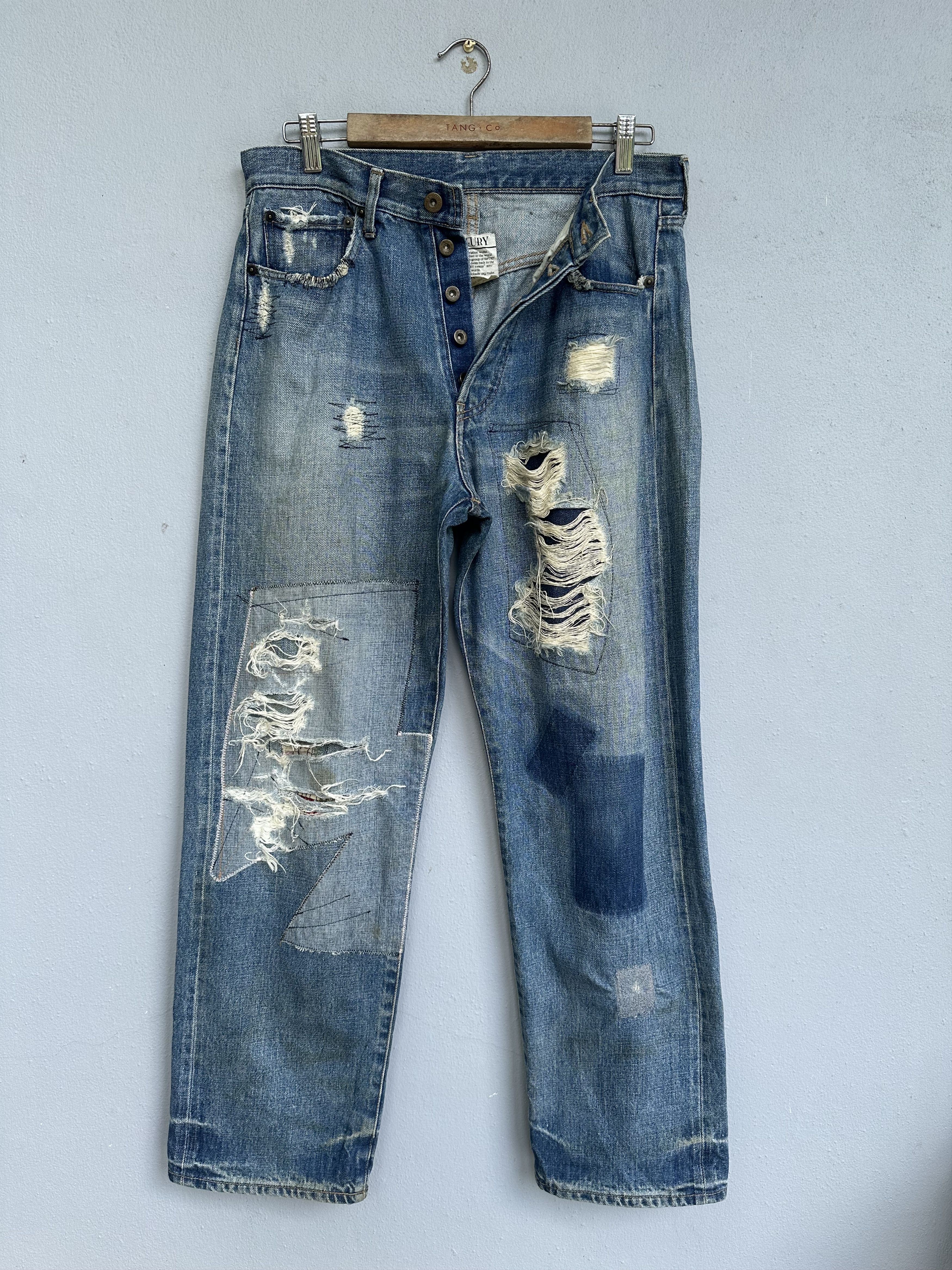 Sifury Japanese Brand Sifury Distressed Selvedge Patchwork Jeans Size US 31 - 4 Thumbnail