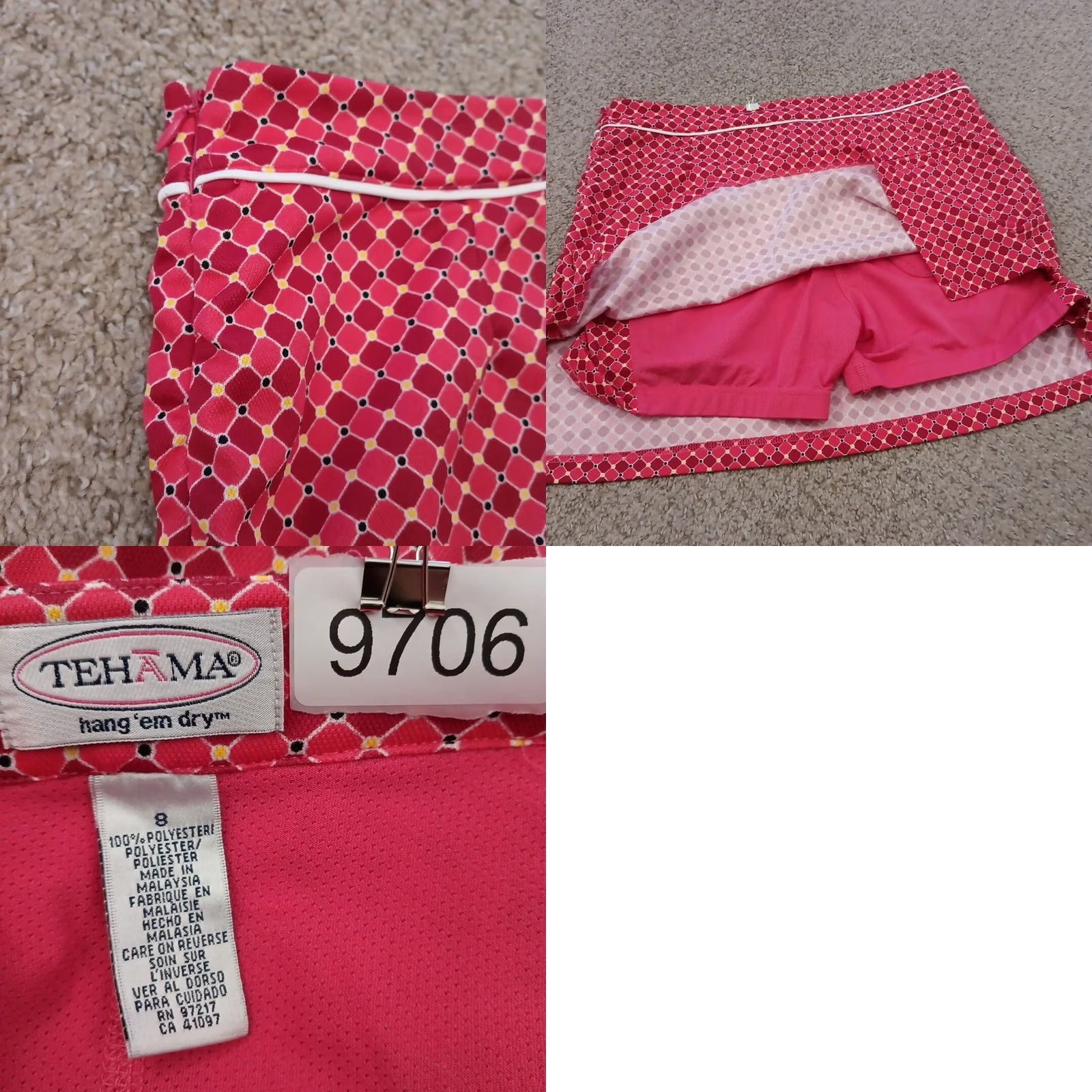 Pinko Tehama Skort Short A-Line Zip Pink Polyester 8 Womens Size 30" / US 8 / IT 44 - 8 Thumbnail