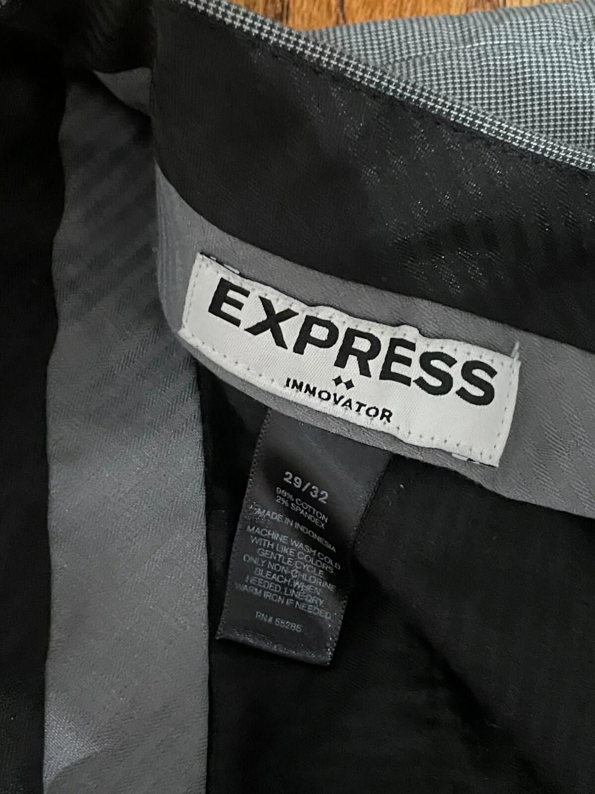 Express Express Men's 29x32 Gray Innovator Flat Front Pants Size US 29 - 3 Thumbnail