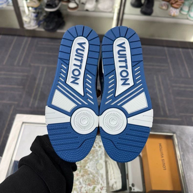Louis Vuitton LOUIS VUITTON LV TRAINER White Blue Sneakers-2506 Size US 10 / EU 43 - 2 Thumbnail