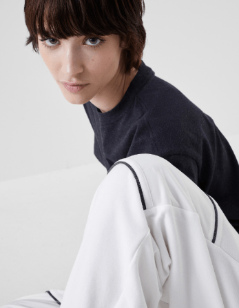 Brunello Cucinelli o1la1rc1a0325 Sport Pants With Monili in White Size 27" / US 4 / IT 40 - 6 Thumbnail