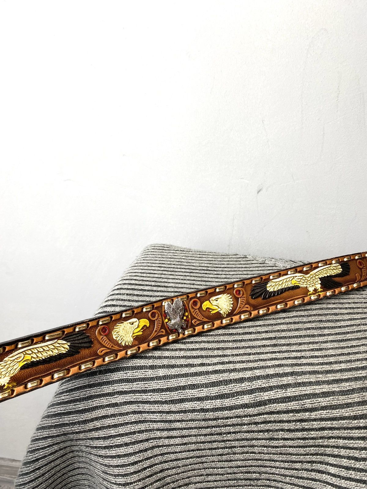 Cowboy Equipment Vintage Leather Belt Cowboy Western Style Metal Hype Size ONE SIZE - 4 Thumbnail