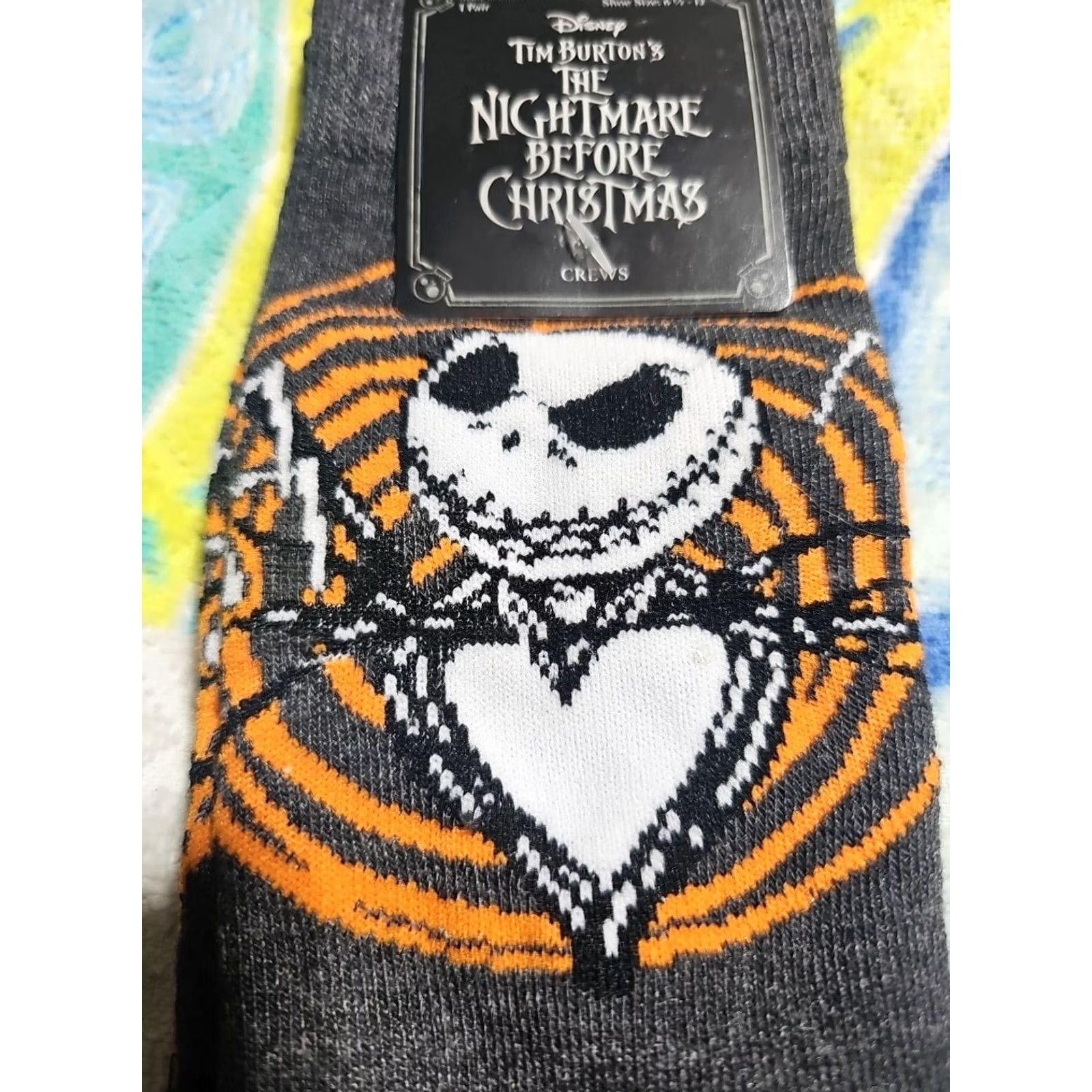 Disney Disney Socks JACK SKELLINGTON MASTER FRIGHT Nightmare Before Christmas Crew 10-13 Unisex Adults Gray Socks Size ONE SIZE - 4 Thumbnail