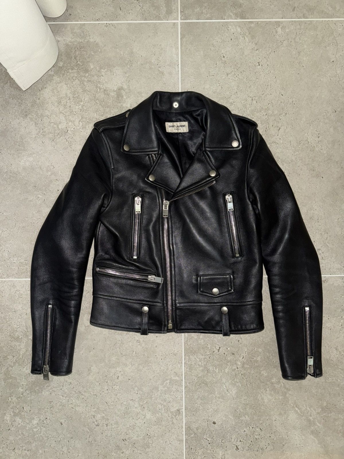Saint Laurent Paris Saint Laurent L01 Moto Leather Jacket Size S / US 4 / IT 40 - 1 Thumbnail