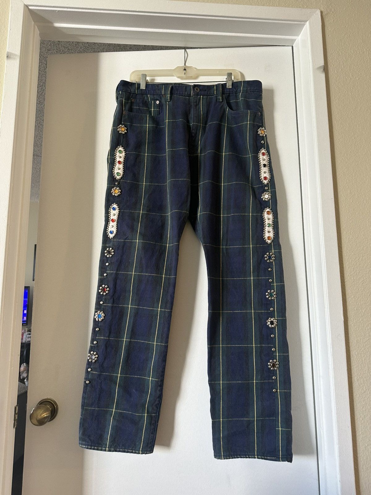Kapital Kapital 11oz studded plaid pants Size US 38 / EU 54 - 1 Thumbnail