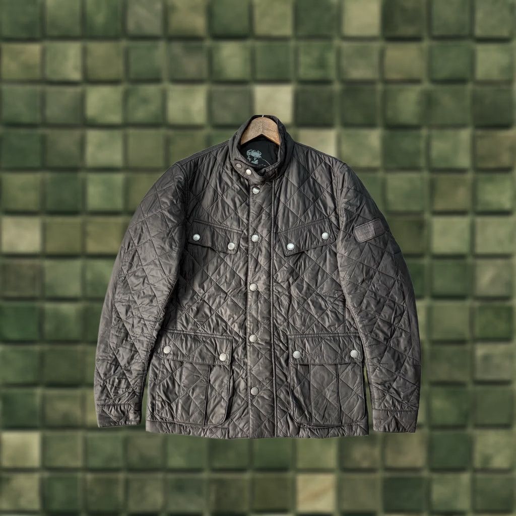 Barbour Barbour Barbour Axel Jacket Mens Quilted Gray M Motorcycle Casual Biker 90s Y2K Outdoor Designer Style Jacket Size US M / EU 48-50 / 2 - 1 Thumbnail
