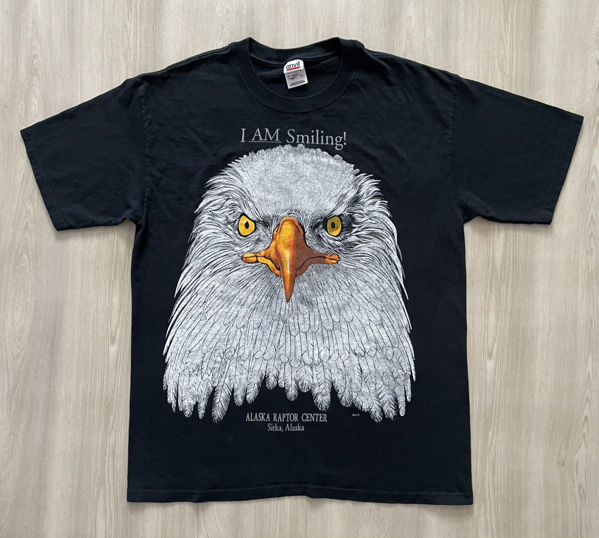 Vintage VTG 90s Big Face Eagle I Am Smiling Alaska Tee Sz L Size US L / EU 52-54 / 3 - 1 Thumbnail