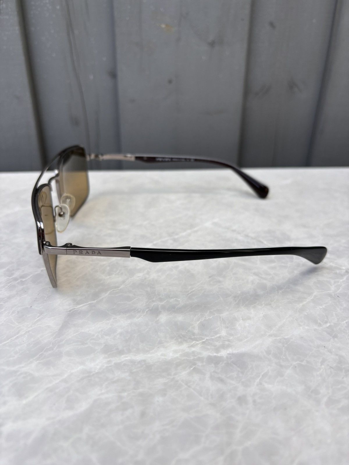 Designer × Prada Prada Sunglasses SPR 50Q Metal Chrome Aviator Wayfarer Bar Size ONE SIZE - 11 Thumbnail