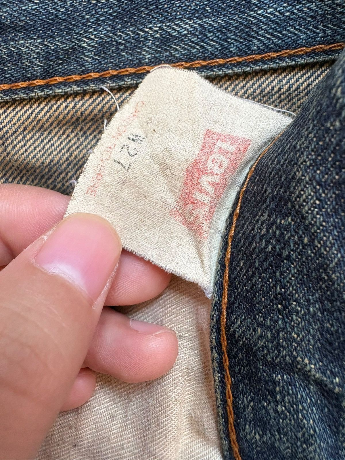 Levi's Vintage 90s Levis 503 Rusty Mud Wash Ripped Loose Jeans Size US 27 - 10 Thumbnail