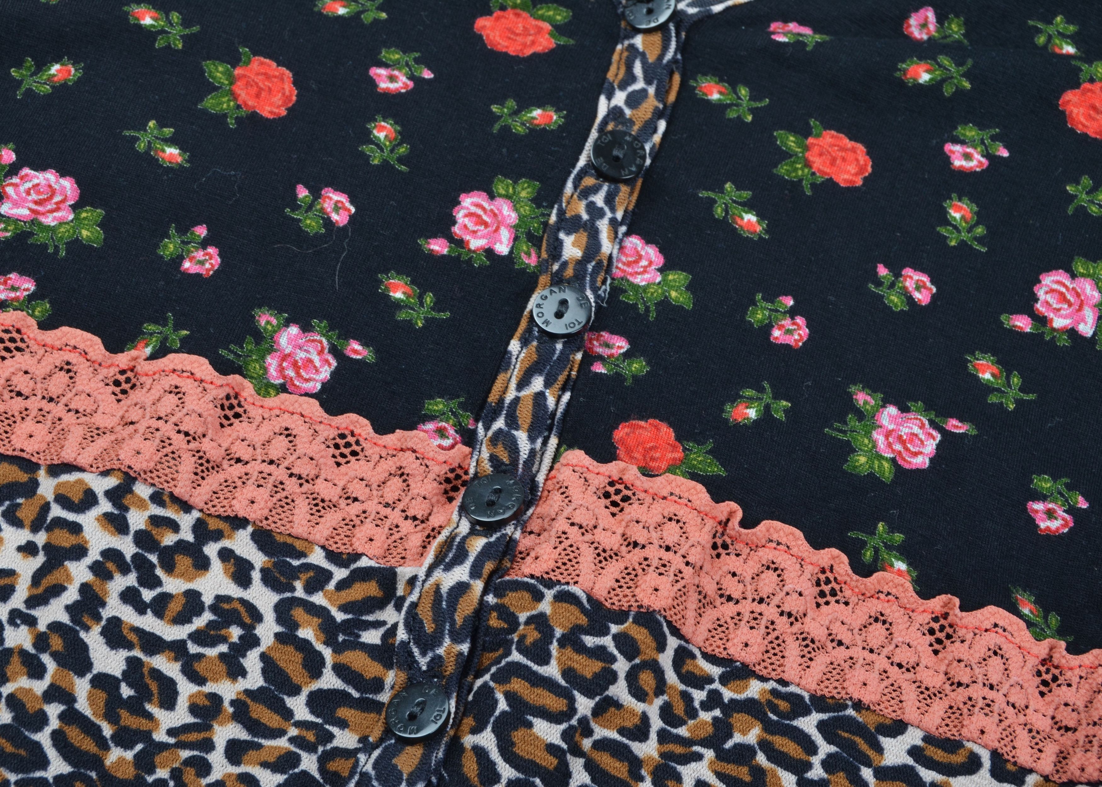 Morgan De Toi Vintage Morgan de Toi Rare Y2K Mesh Sleeves Floral Top Size S / US 4 / IT 40 - 4 Thumbnail