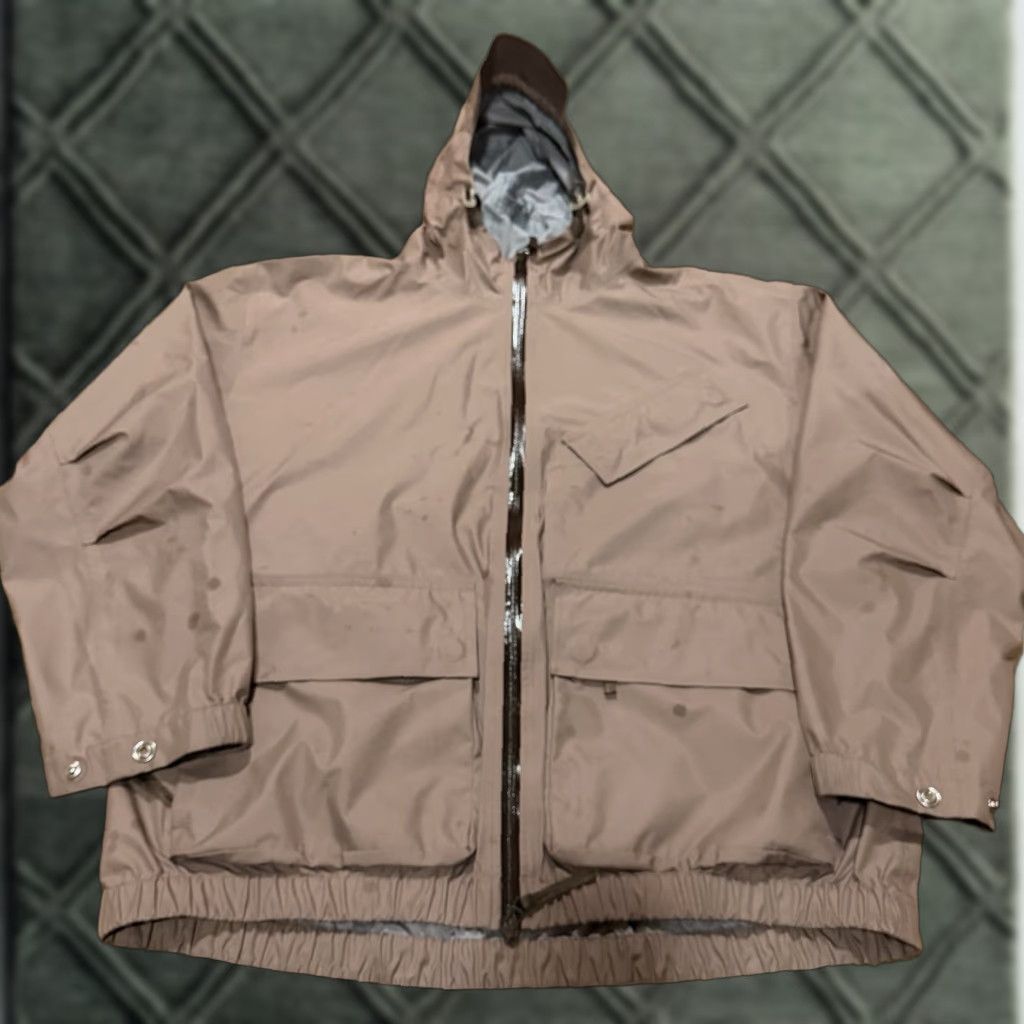 VINTAGE The Arrivals Jacket Mens XL Heavy Rain Parka Safari Hooded Cargo Casual Brown Polyester Softshell Full Zip Mens