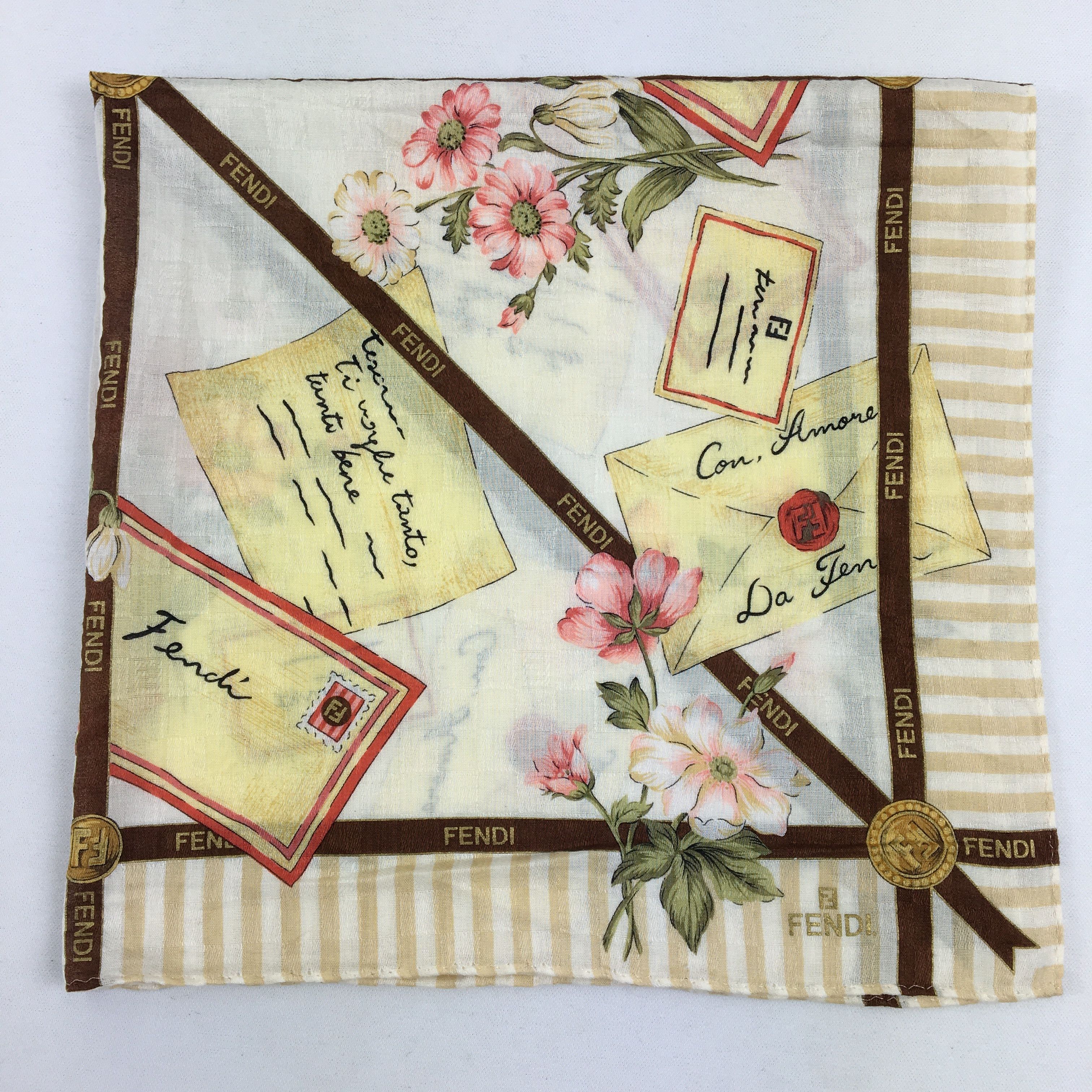 Japanese Brand Vintage Fendi Handkerchief Neckerchief Bandana - AC72950 Size ONE SIZE - 4 Thumbnail