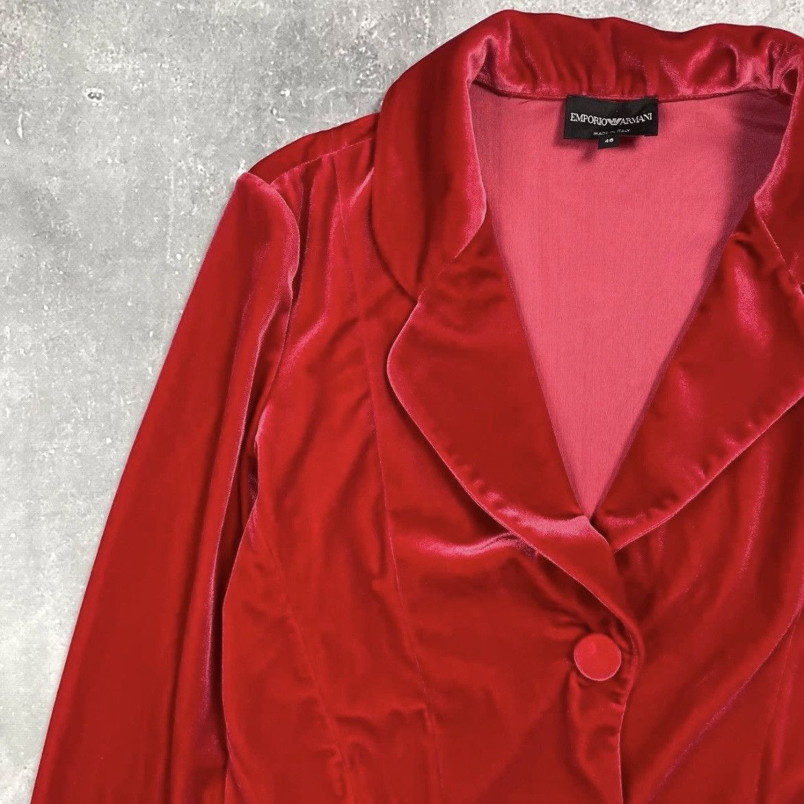 Emporio Armani Emporio Armani Two Button Velour Blazer Women’s Red Size 46 Size L / US 10 / IT 46 - 6 Thumbnail