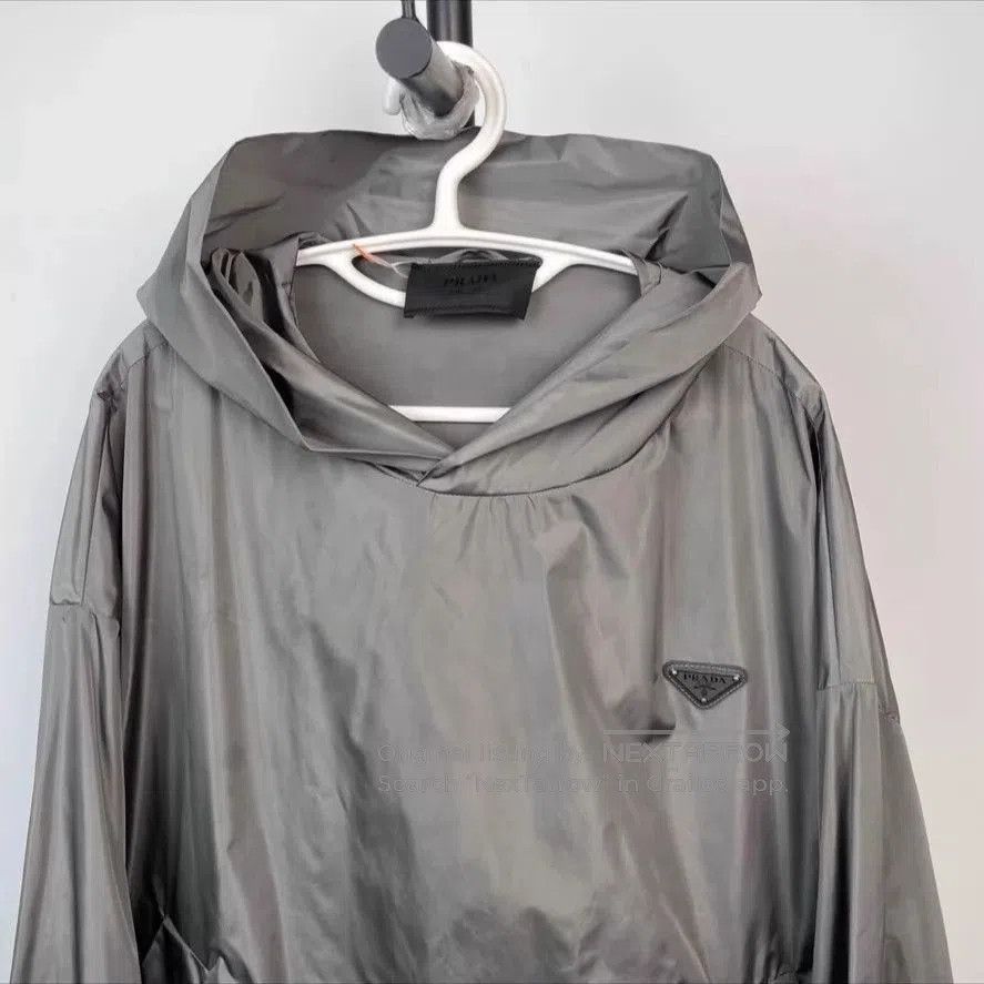 Prada Black Hooded Light Jacket with Drawstring Hem. Size US S / EU 44-46 / 1 - 3 Thumbnail