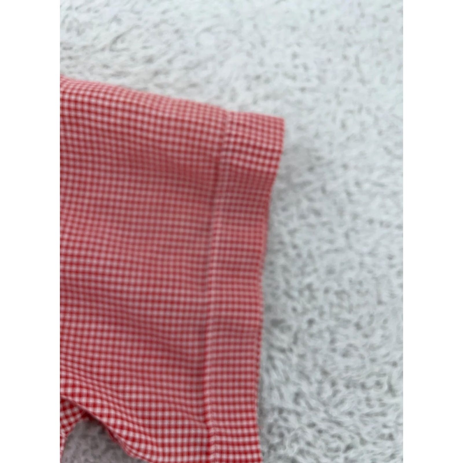 Vintage VINTAGE Pilgrim Dress Shirt Mens FITS L Red Gingham Short Sleeve Button Down Size 40R - 4 Thumbnail