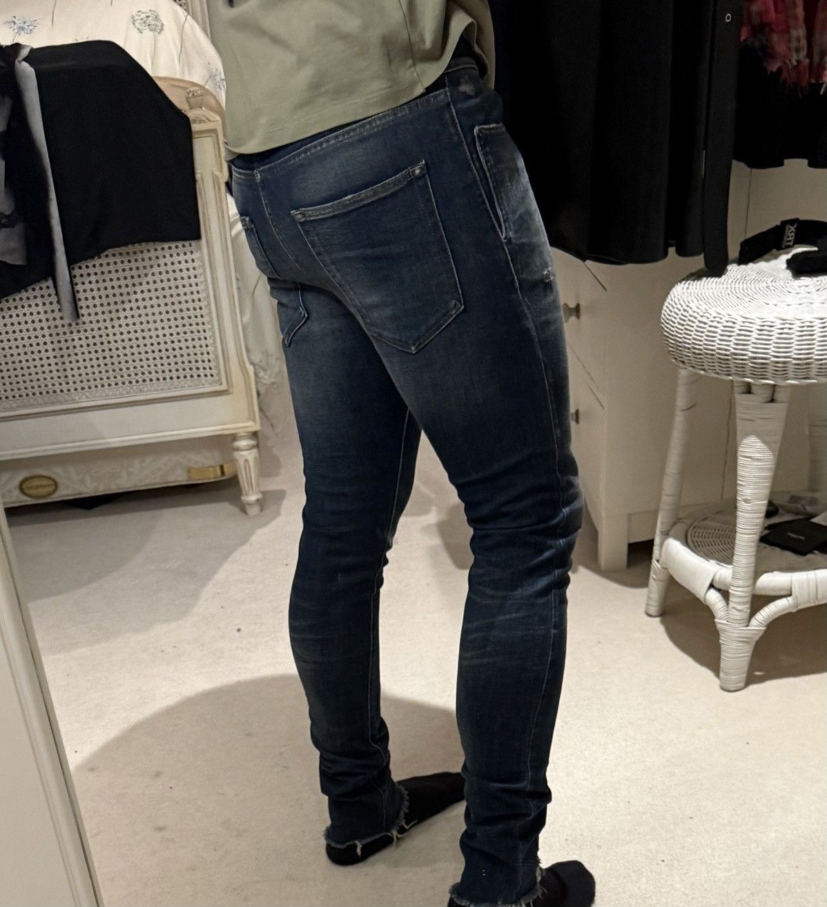 Saint Laurent Paris SS20 Saint Laurent raw hem crash denim Jeans d03 skinny slim Size US 30 / EU 46 - 4 Thumbnail