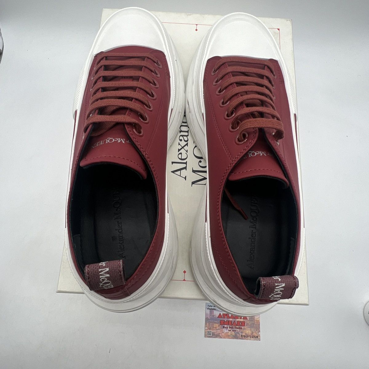 Alexander McQueen Alexander McQueen Red Tread Slick Low Sneakers Size US 12 / EU 45 - 7 Thumbnail