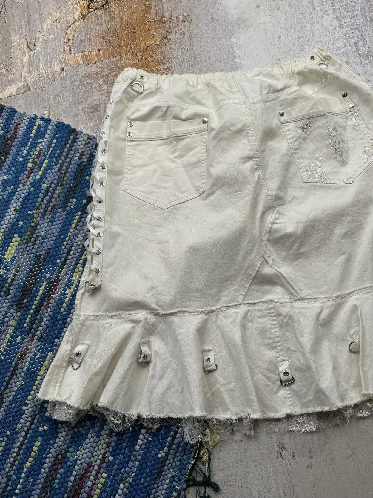 Japanese Brand Vintage Flare Skirt With Bondage A275(291)(D15) Size 40" / US 18 - 5 Thumbnail