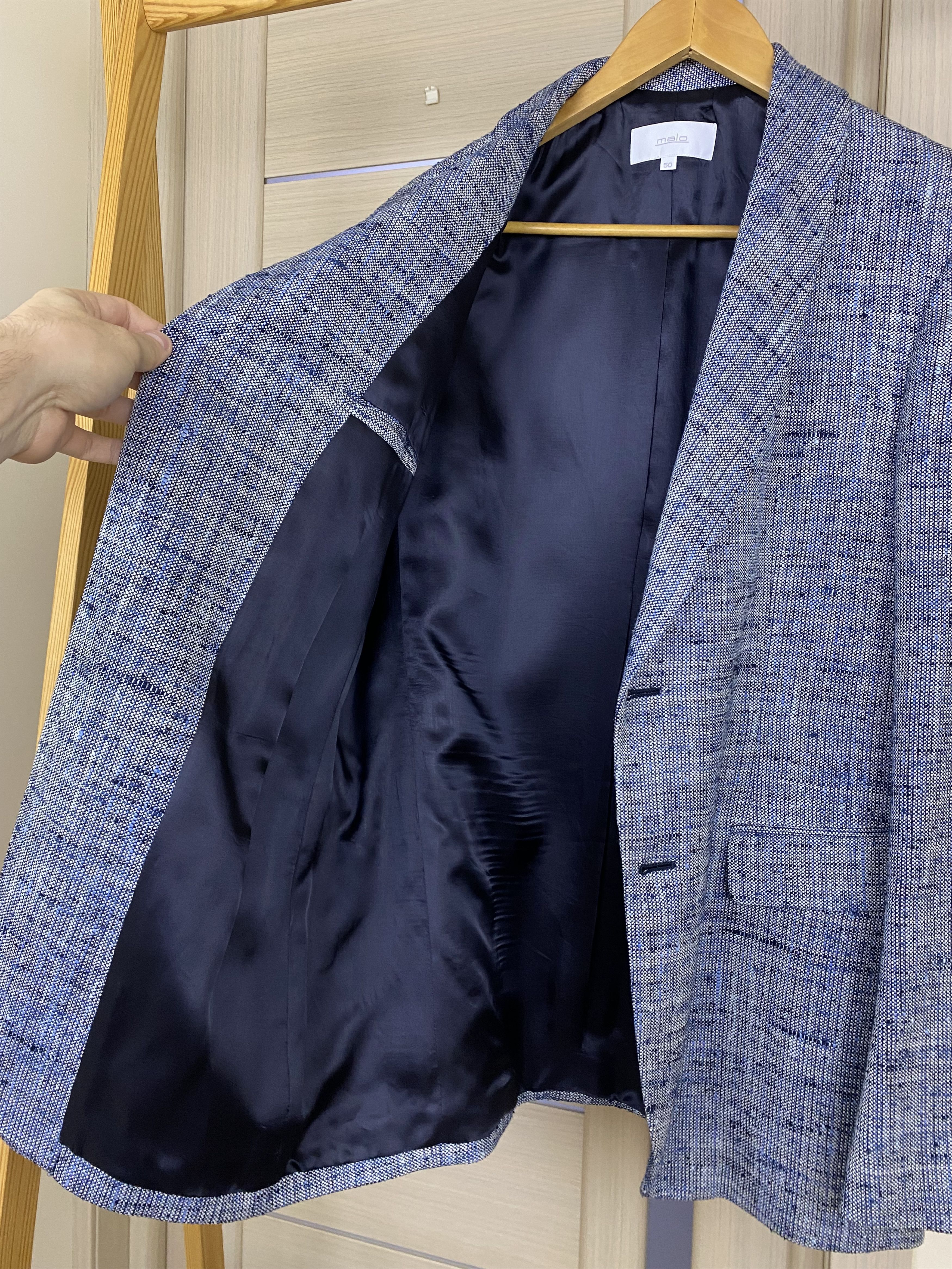 Malo Rare Malo mens Silk and linen blazer jacket size 50 Size 50R - 5 Thumbnail