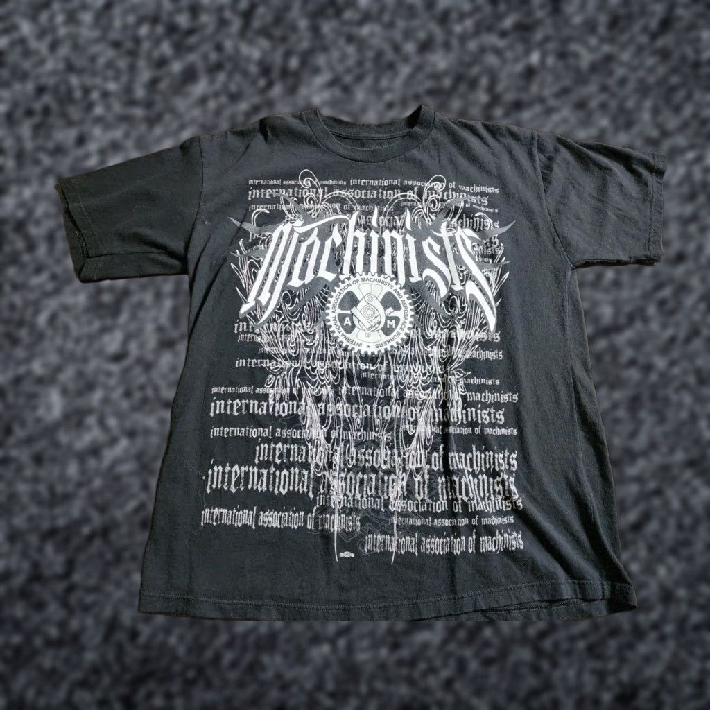 Vintage VINTAGE Union Line Mens XL Machinists Aerospace Workers Big Graphic T Shirt Distressed Size US XL / EU 56 / 4 - 1 Thumbnail