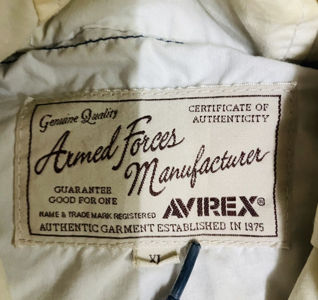Avirex × Vintage Vtg AVIREX ARMED FORCE MANUFACTURER Size US XL / EU 56 / 4 - 7 Thumbnail