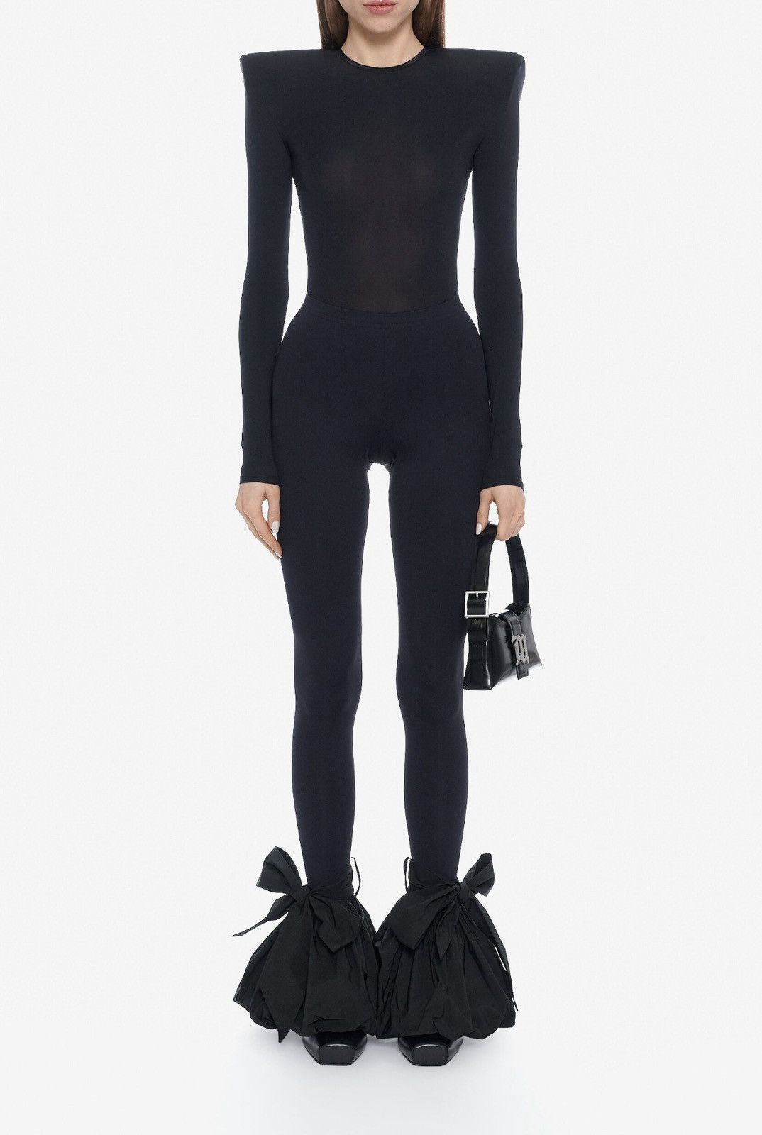 Vaquera Last Vaquera Shoulder Pad Leotard Black Bodysuit Size XS / US 0-2 / IT 36-38 - 5 Thumbnail