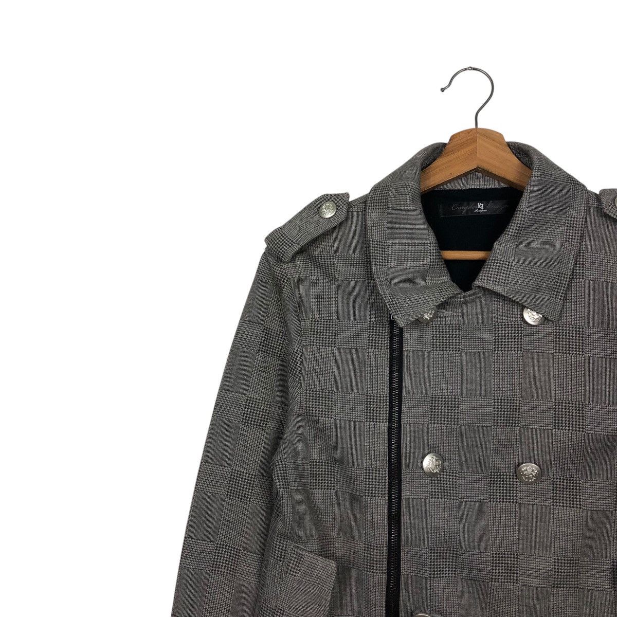 Japanese Brand 📌Cropped Biker Jacket Double Collar Pincponc Size US M / EU 48-50 / 2 - 8 Thumbnail