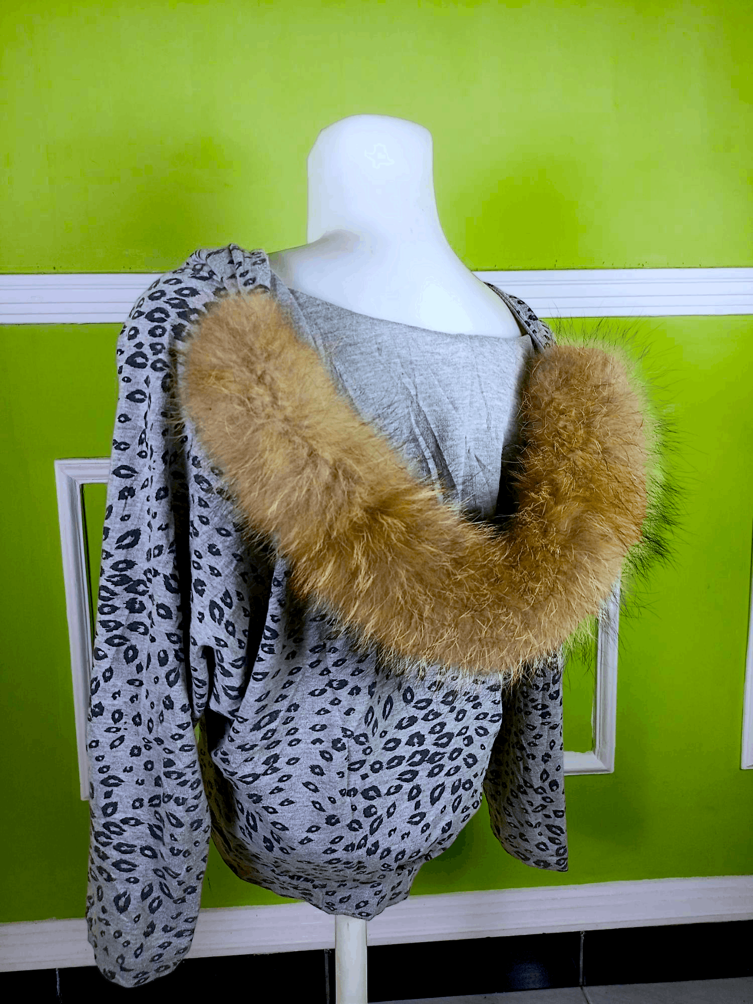 Japanese Brand × Le Grande Bleu (L.G.B.) LIQUID GIRL Oversized Fur Leopard Batwing Zip Hoodie Size US XXL / EU 58 / 5 - 24 Thumbnail