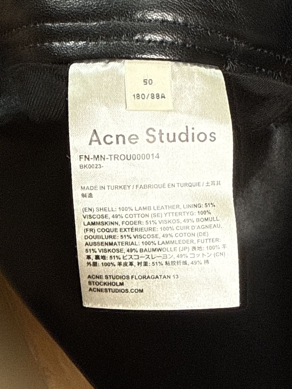 Acne Studios Acne Studios black leather pants Size US 34 / EU 50 - 6 Thumbnail