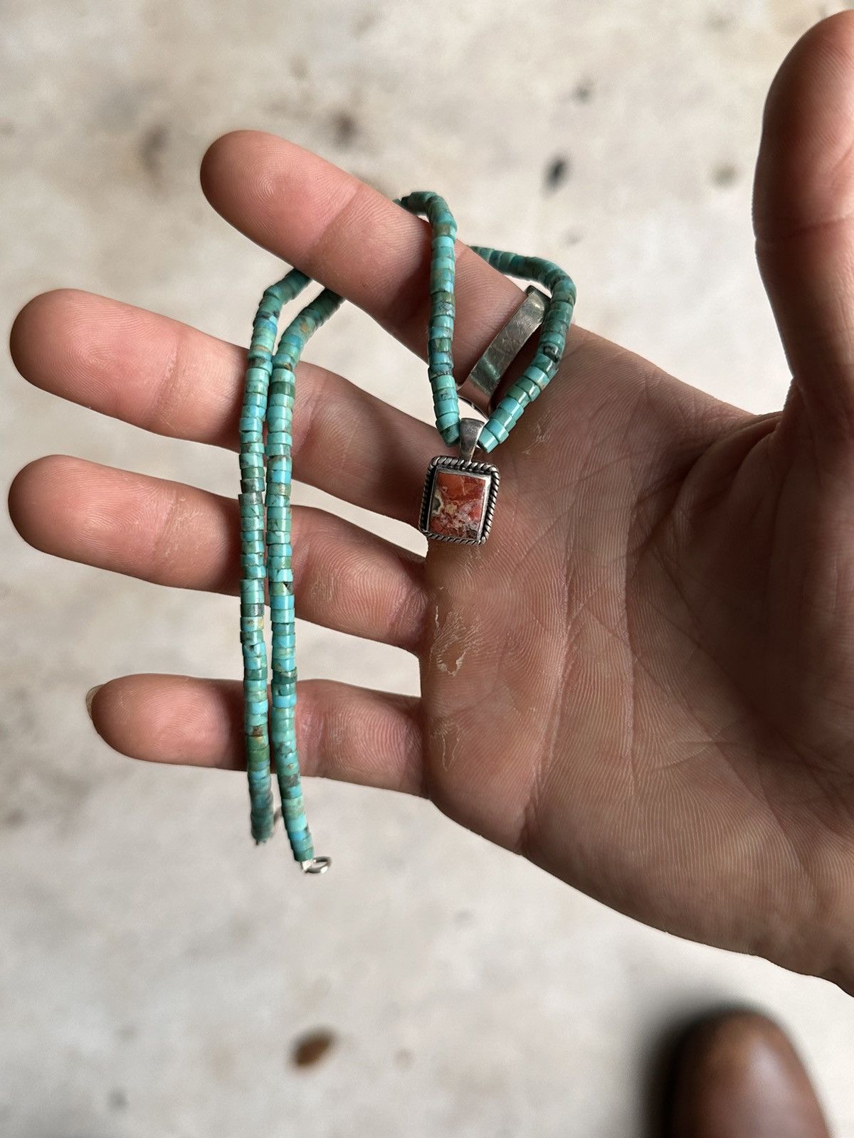 Other vintage Navajo sterling chain w/ hand carved turquoise Size ONE SIZE - 6 Thumbnail