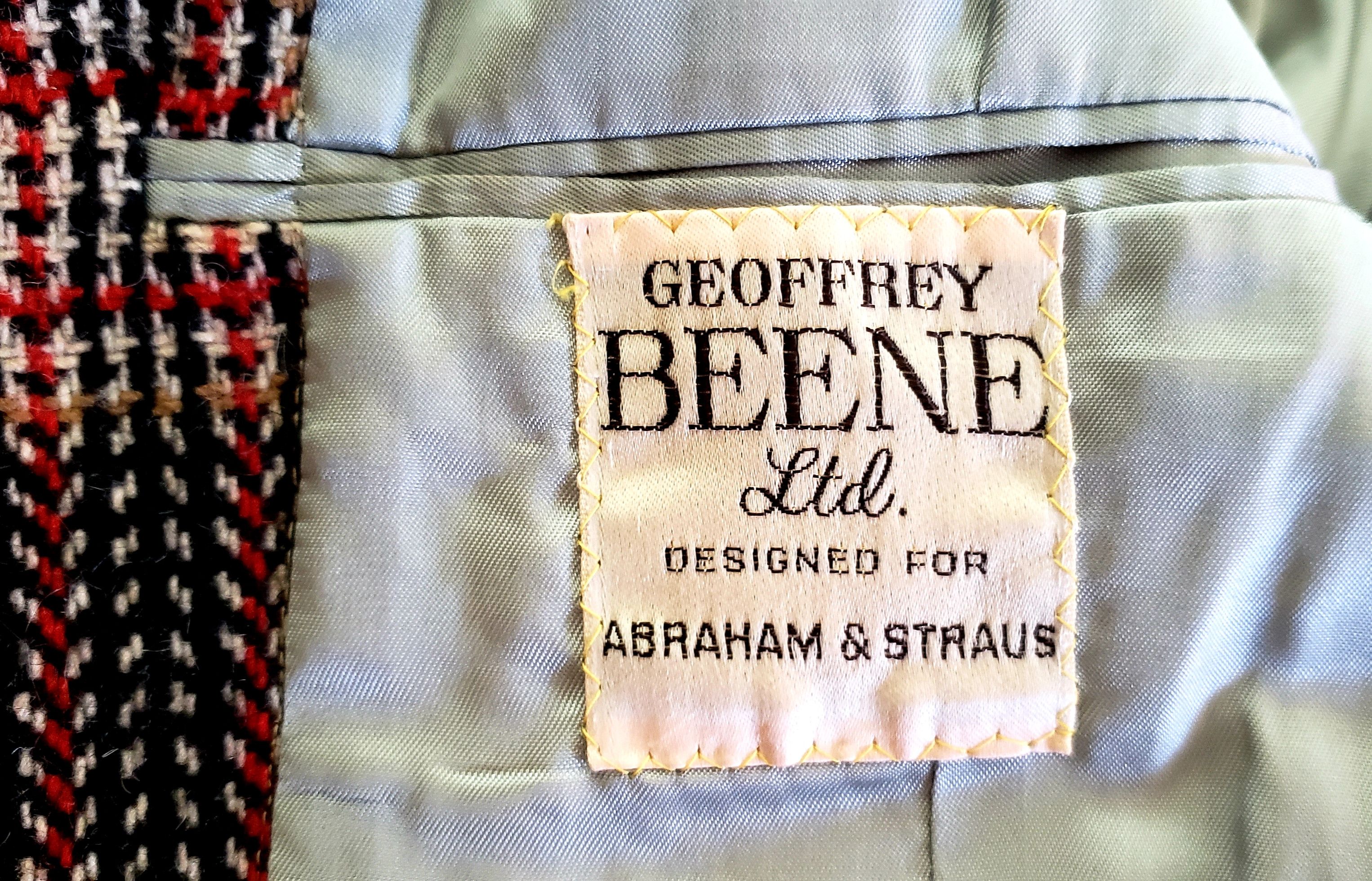 Vintage 1970s plaid sport coat 38R Geoffrey Beene wool tweed Size 38R - 8 Thumbnail