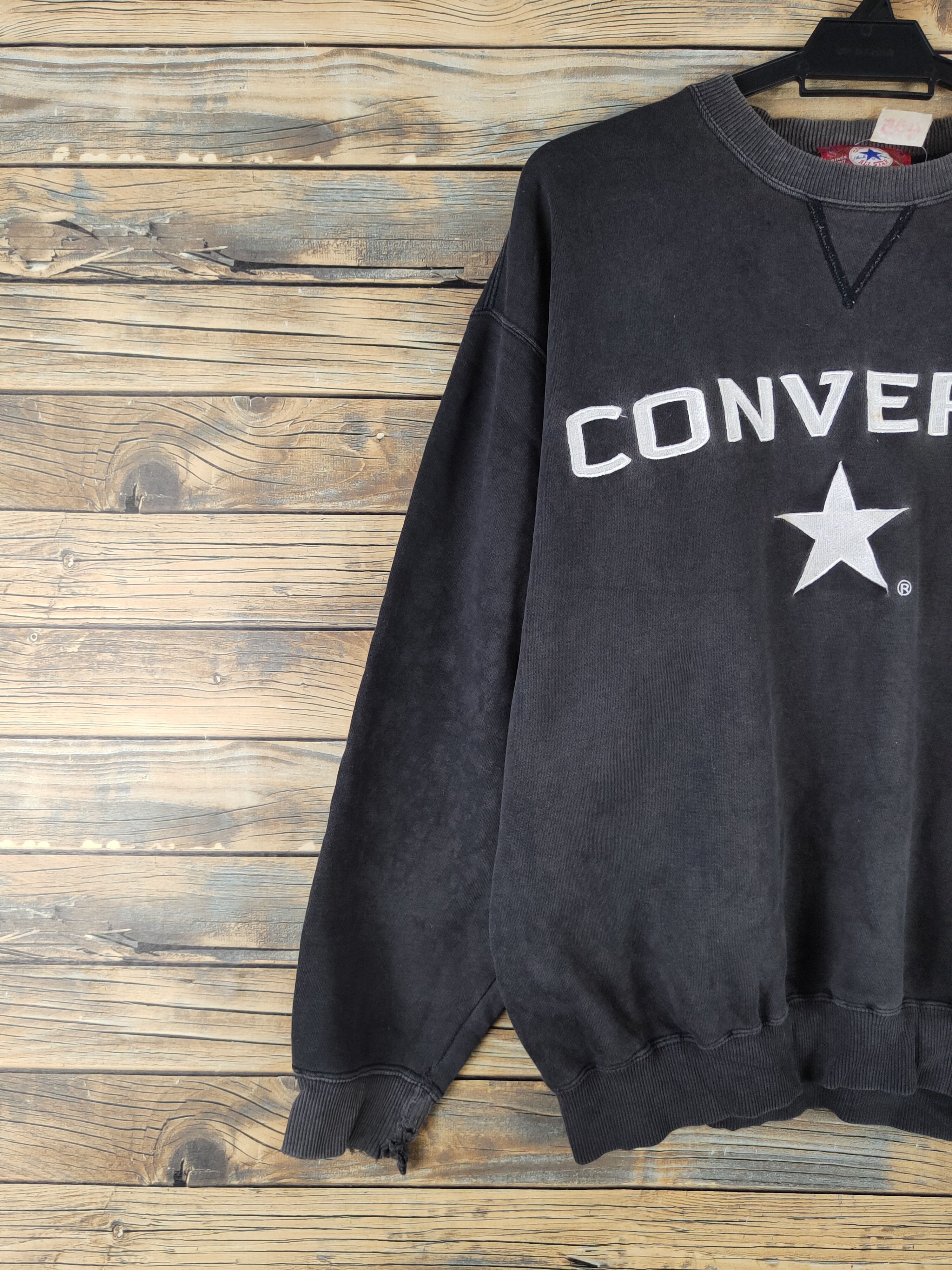 Converse × Vintage DL Converse vintage Black Faded Sweatshirts #435 Size US L / EU 52-54 / 3 - 3 Thumbnail