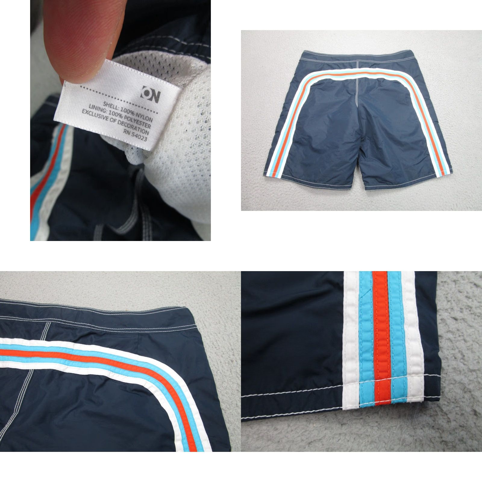 Old Navy VINTAGE Old Navy Shorts mens Large Blue Rainbow Striped Swim Trunks Lined Size US 33 - 8 Thumbnail
