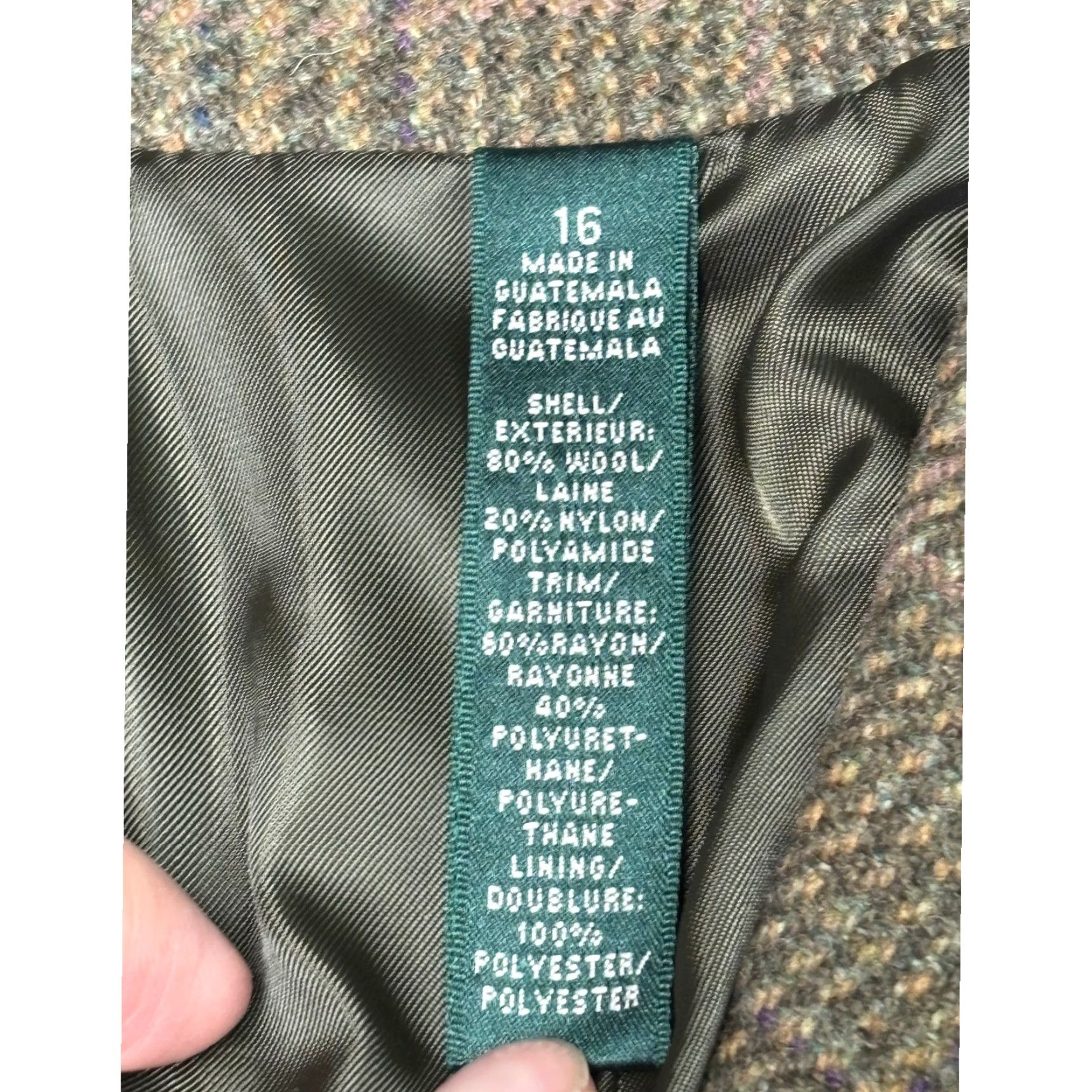 Ralph Lauren VINTAGE Lauren Ralph Lauren Coat Wool Blend Glen Plaid Brown Tan Leather Trim Size 16 Size XXL / US 16-18 / IT 52-54 - 5 Thumbnail