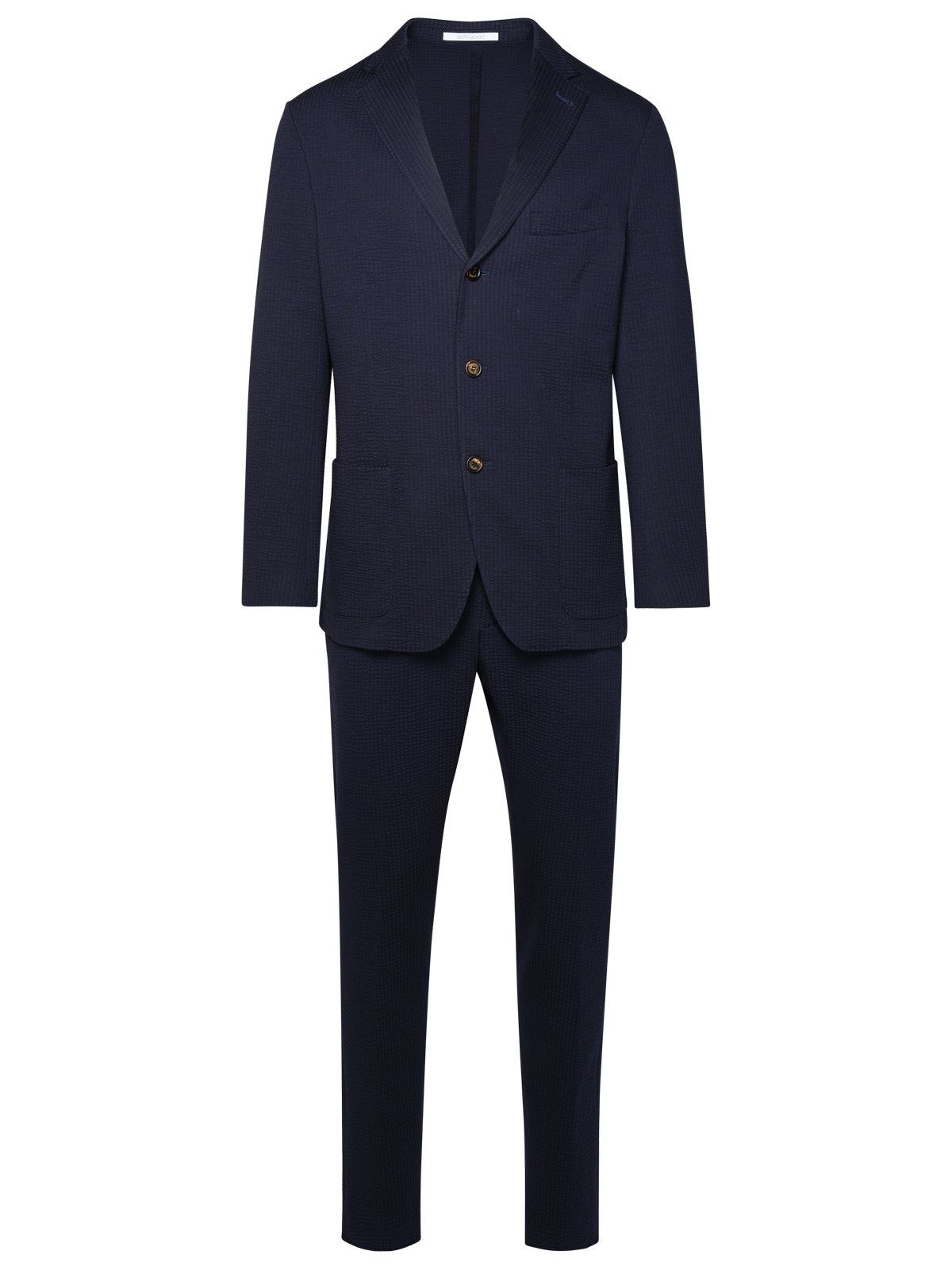 image of Eleventy Navy Cotton Blend Single-Breasted Dress in Blue, Men's (Size Small)